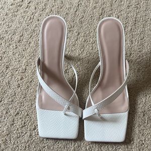 Elegant White Heeled Sandals